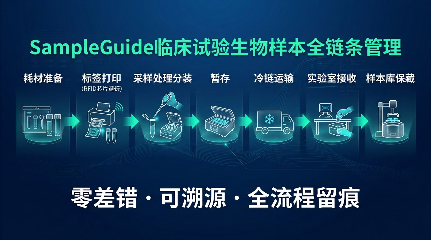 SampleGuide 临床试验生物样本全链条管理六大环节流程