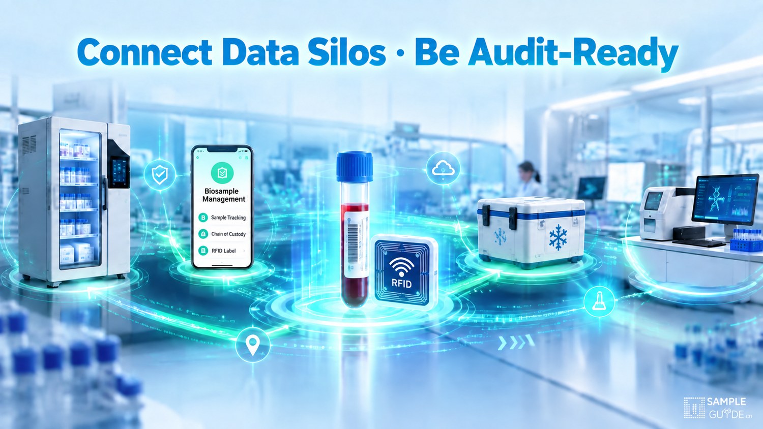 SampleGuide · End-to-end clinical trial biosample management — connect data silos, be audit-ready